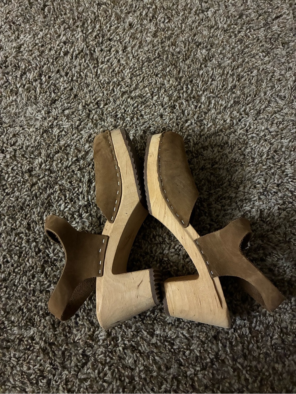 Lotta From Stockholm Brown Suede Platform Clogs made in Sweden